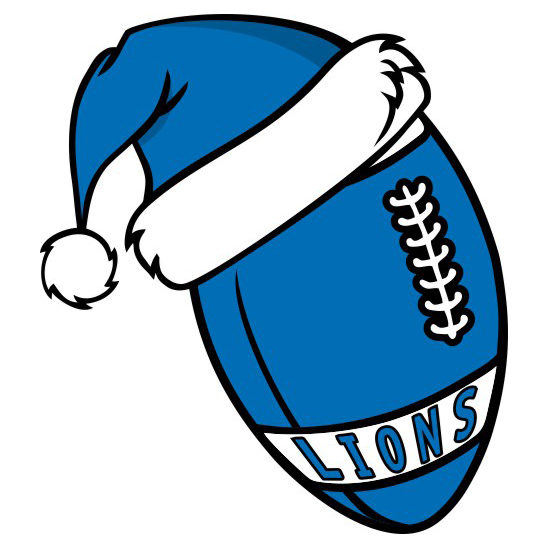 Detroit Lions Football Christmas hat logo vinyl decal